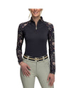 Kastel Black Regal Palm Long Sleeve Top