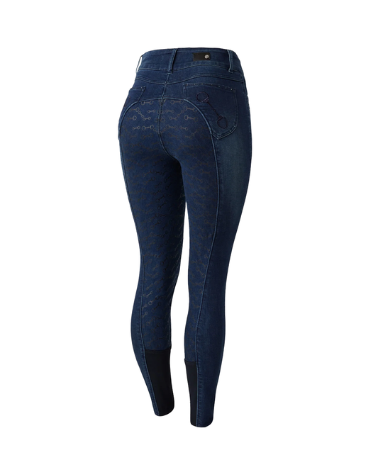 Horze Kaia Crystal Denim Breech Breeches Horze Equestrian - Equestrian Fashion Outfitters