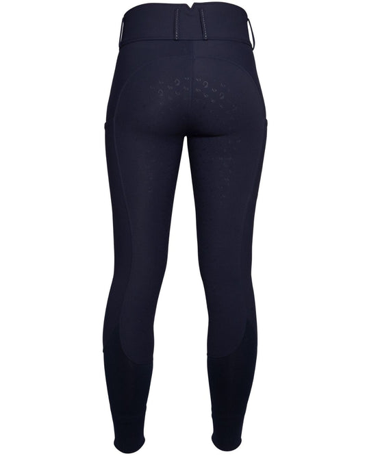 HKM Lauria Garrelli Arezzo Knee Patch Breeches in Navy on white background