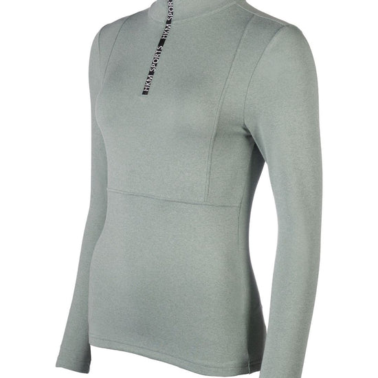 HKM Supersoft II Functional 1/4 Zip Shirt in sage on a white background