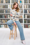Floral Cows Print Sweatshirt Sweater SM WARDROBE - Equestrian Fashion Outfitters