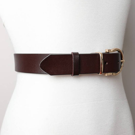 Horseshoe Gold Buckle Belt Belts Leto Accessories - Equestrian Fashion Outfitters