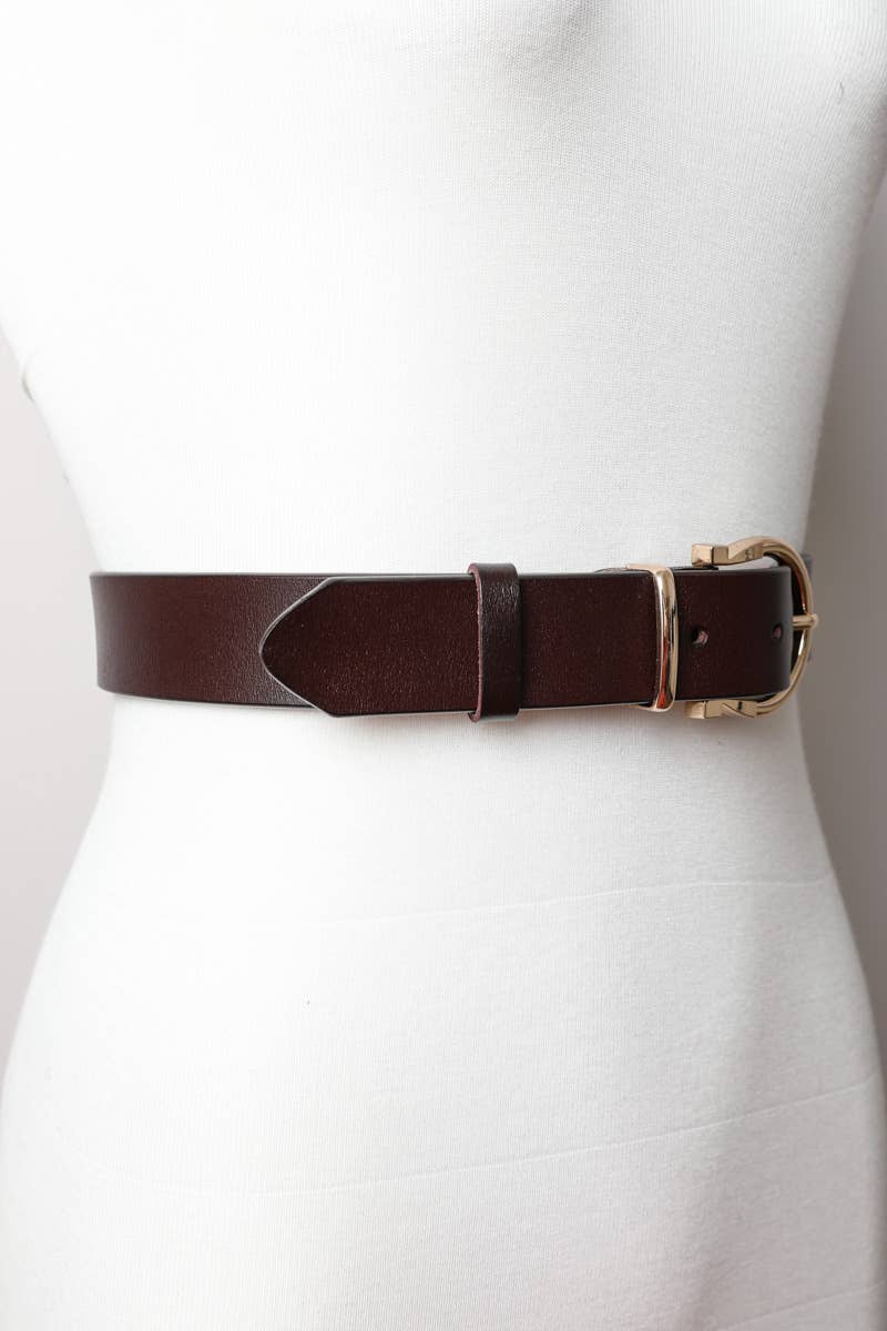 Horseshoe Gold Buckle Belt Belts Leto Accessories - Equestrian Fashion Outfitters