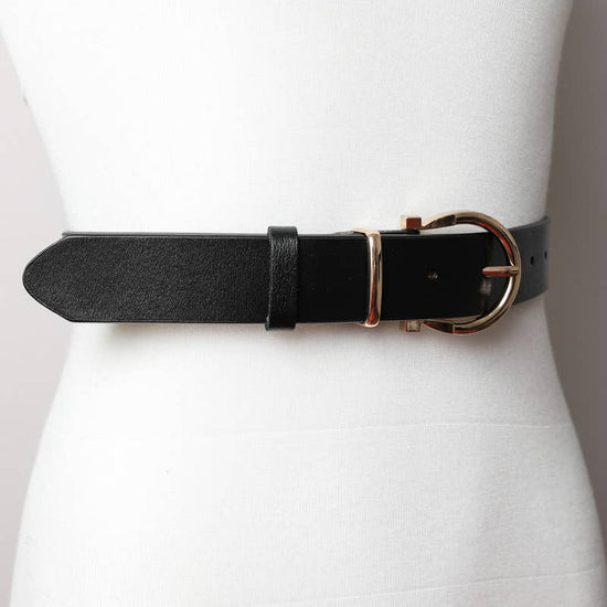Horseshoe Gold Buckle Belt Belts Leto Accessories - Equestrian Fashion Outfitters