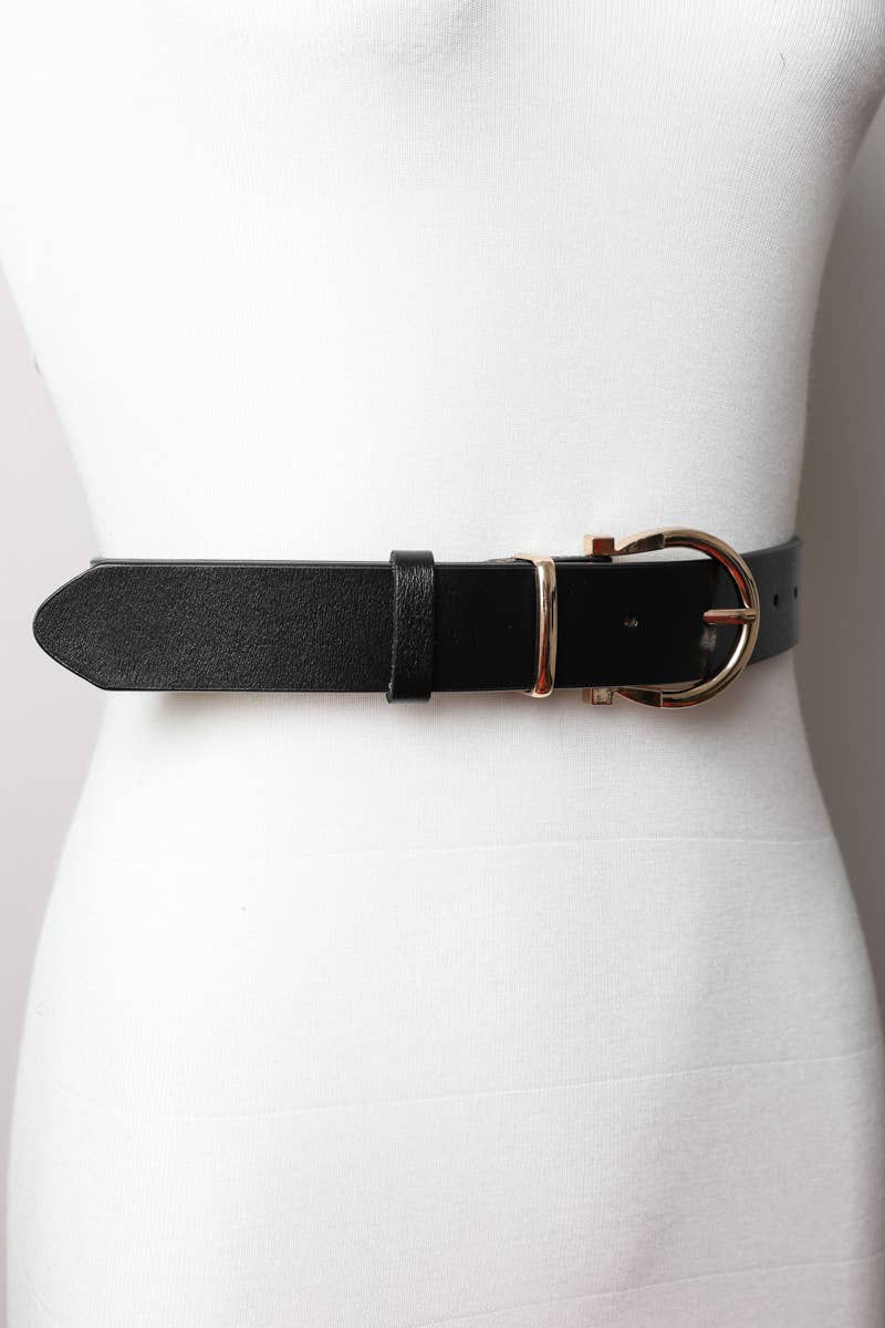 Horseshoe Gold Buckle Belt Belts Leto Accessories - Equestrian Fashion Outfitters