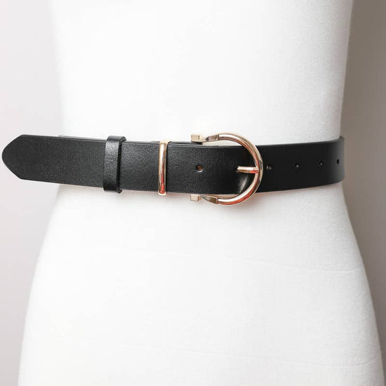 Horseshoe Gold Buckle Belt Belts Leto Accessories - Equestrian Fashion Outfitters