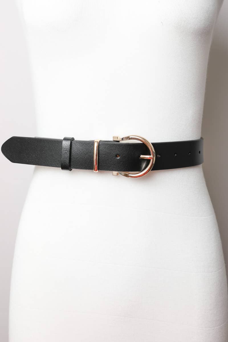Horseshoe Gold Buckle Belt Belts Leto Accessories - Equestrian Fashion Outfitters