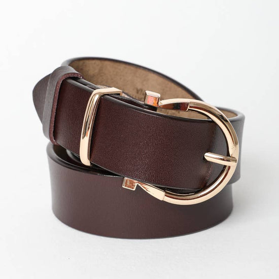 Horseshoe Gold Buckle Belt Belts Leto Accessories - Equestrian Fashion Outfitters