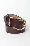 Horseshoe Gold Buckle Belt Belts Leto Accessories - Equestrian Fashion Outfitters