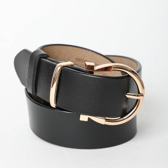 Horseshoe Gold Buckle Belt Belts Leto Accessories - Equestrian Fashion Outfitters