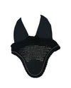 Black mesh equestrian fly veil on a white background