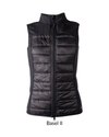 Black puffer vest on a white background equestrian fashion outfitters