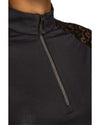 Black shirt with a zipper and lace sleeve kastel equestrian fashion outfitters