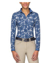 Kastel Pacific Blue Wild Rose L/S 1/4 Zip Top Shirts & Tops Kastel - Equestrian Fashion Outfitters
