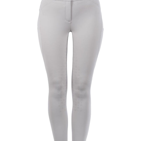 Gray riding pants on a white background