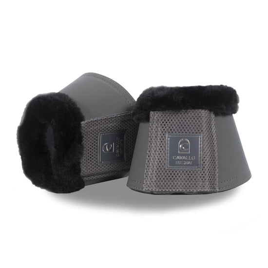 Grey bell boots on a white background equestrian fashion outfitters