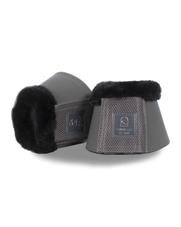 Grey bell boots on a white background equestrian fashion outfitters