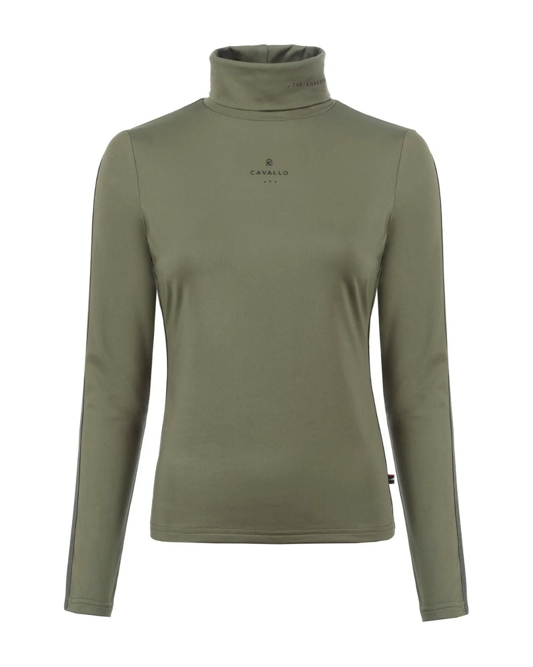 Green long-sleeve cavallo shirt with a logo on a white background
