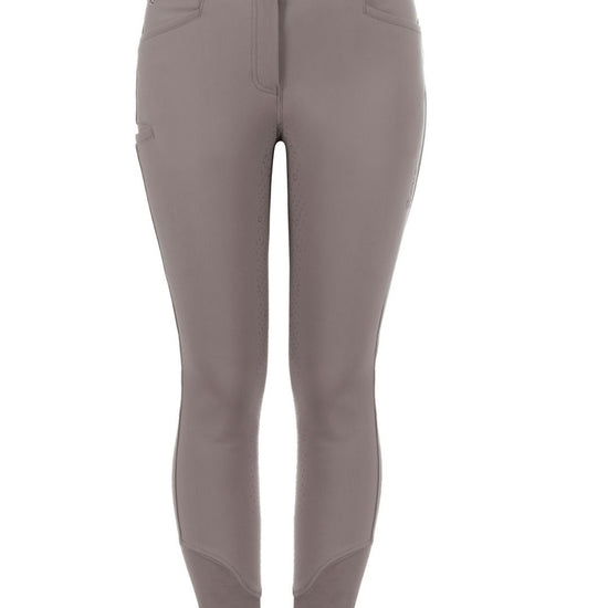 Gray taupe beige riding pants on a white background