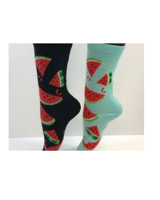 crew socks ladies watermelon on white background black and green socks equestrian fashion outfitters