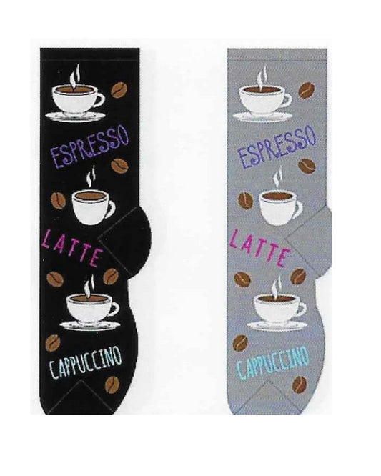 espresso late socks black grey coffee beans on white background cappuccino equestrian fashion outfitters