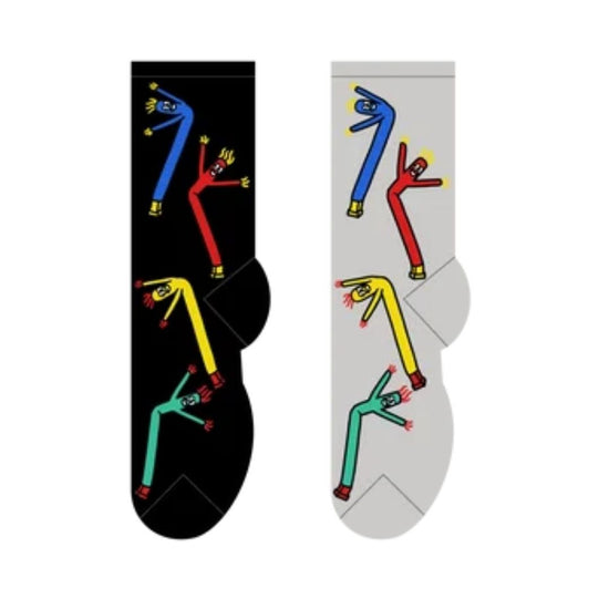 stick guy wavy guy man red blue yellow green images on crew socks black white equestrian fashion outfitters