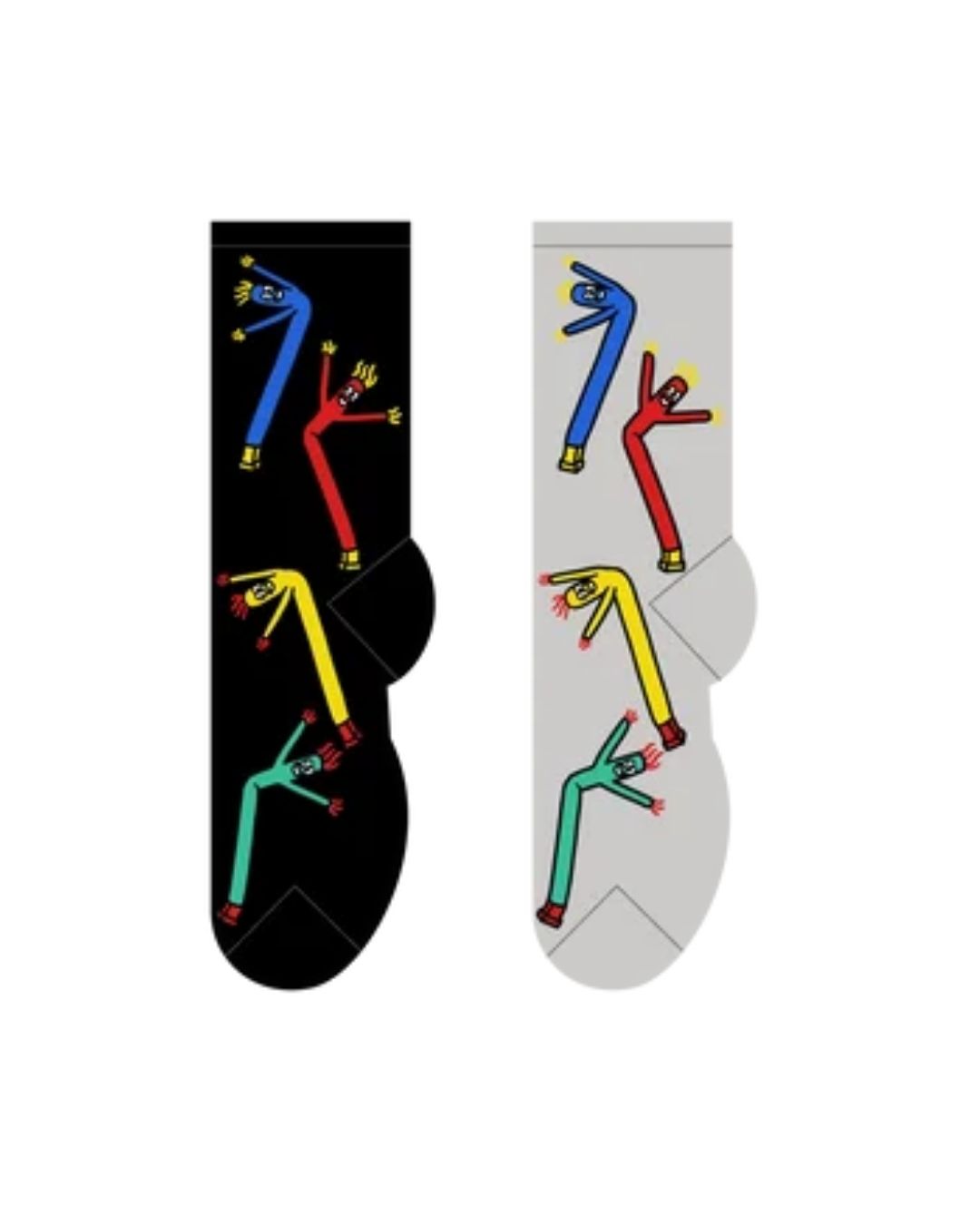 stick guy wavy guy man red blue yellow green images on crew socks black white equestrian fashion outfitters