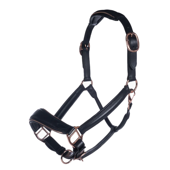 HKM Leather Halter w/ Rose Gold Horse Halters HKM - Equestrian Fashion Outfitters