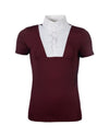 Maroon blouse with white collar on a white background Equestrian fashion outfitters