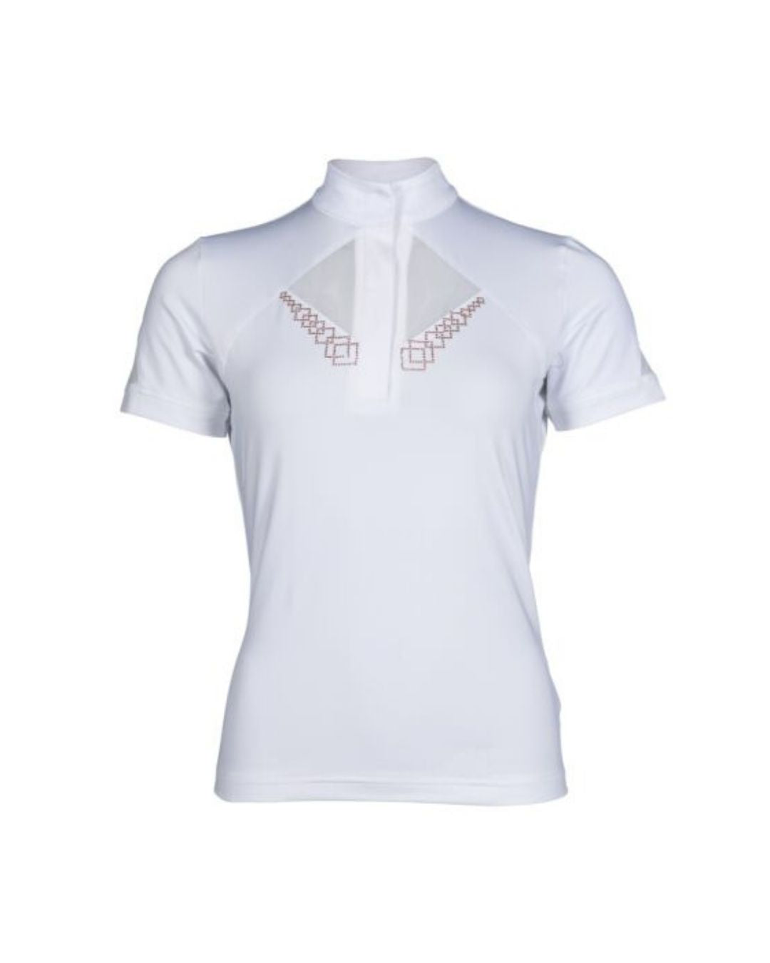 White HKM shirt with decorative collar on a white background equestrian Fashion Outfitters