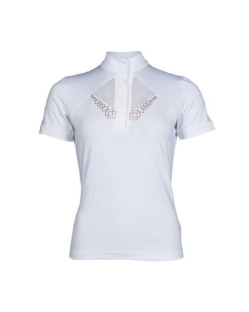 White HKM shirt with decorative collar on a white background equestrian Fashion Outfitters