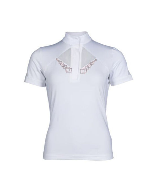 White HKM shirt with decorative collar on a white background equestrian Fashion Outfitters