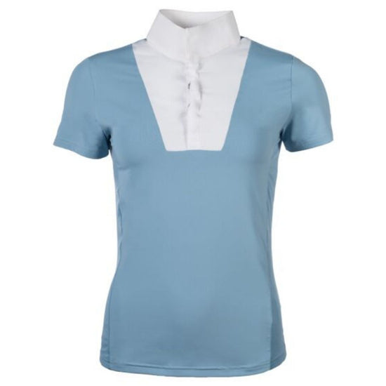 Light blue blouse with white collar on a white background Equestrian fashion outfitters