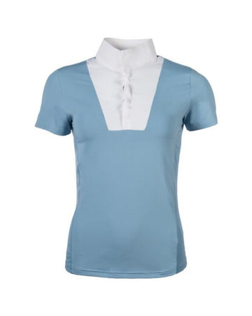 Light blue blouse with white collar on a white background Equestrian fashion outfitters