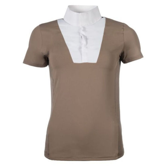 Brown shirt with white collar on a white background Equestrian fashion outfitters