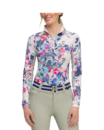 Kastel Floral Watercolor Long Sleeve Top