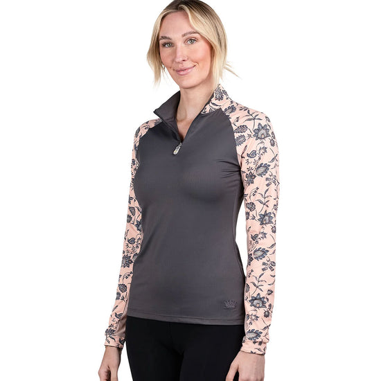 Kastel Raglan Jacobean Long Sleeve Top Shirts & Tops Kastel - Equestrian Fashion Outfitters