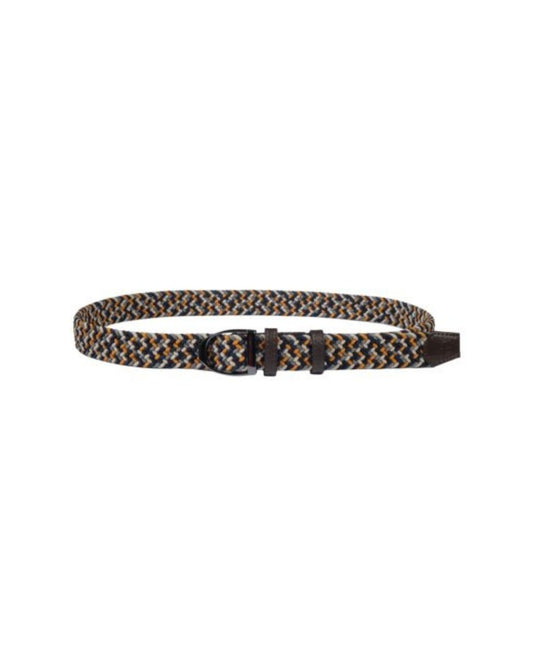 Woven belt with a black buckle on a white background equestrian fashion outfitters