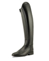 Black riding boot on a white background