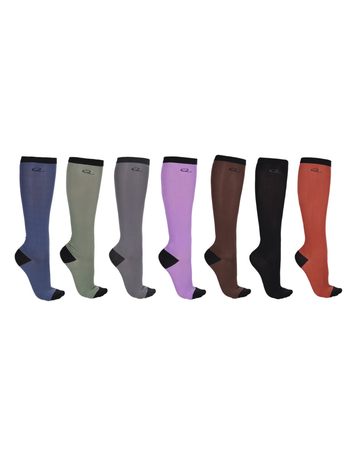 various colour knee socks with Q logo on white background equestrian fashion outfitters