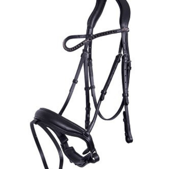 Selene bridle with black stone on white background - equestrian fashion outfitters