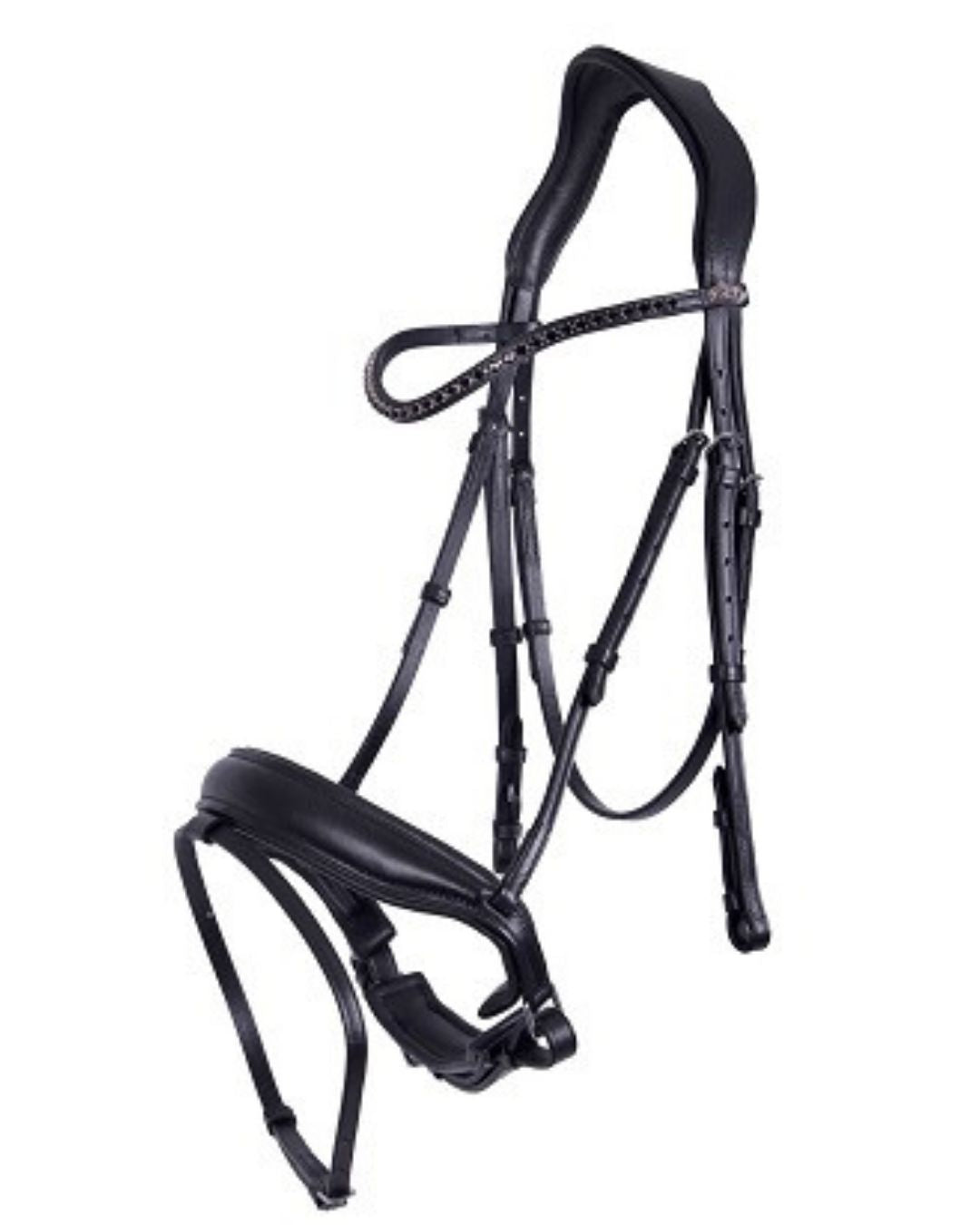 Selene bridle with black stone on white background - equestrian fashion outfitters