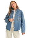 Rhinestone Horseshoe Denim Top  Cloud Ten - Equestrian Fashion Outfitters