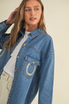 Rhinestone Horseshoe Denim Top  Cloud Ten - Equestrian Fashion Outfitters