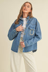 Rhinestone Horseshoe Denim Top  Cloud Ten - Equestrian Fashion Outfitters