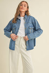 Rhinestone Horseshoe Denim Top  Cloud Ten - Equestrian Fashion Outfitters
