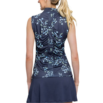 Kastel Sleeveless Rosebud 1/4 Zip Top
