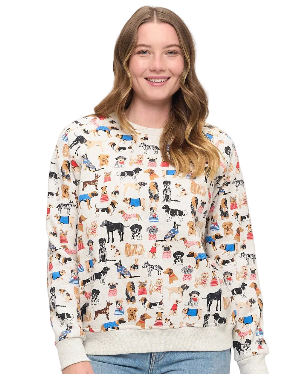 Colourful Dog Breeds Print Sweatshirt Sweater SM WARDROBE - Equestrian Fashion Outfitters