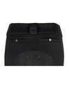 Black equestrian breeching with a silicone seat, silver snap buttons, and a small metallic logo on the waistband, shown against a plain white background. equestrian fashion outfitters