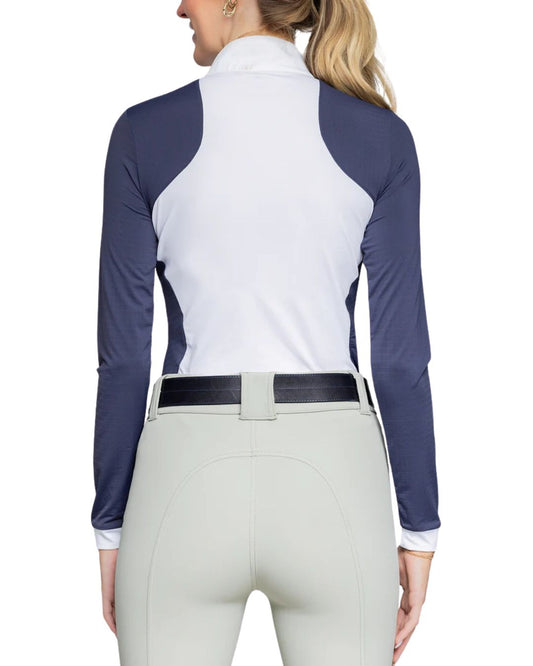 Kastel Navy perforated L/S Mesh Show Shirt